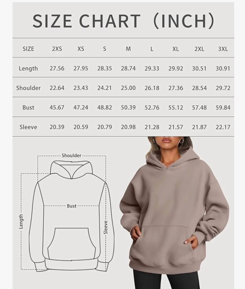 Womens Oversized Hoodies Fleece Sweatshirts Long Sleeve Sweaters Pullover Fall O