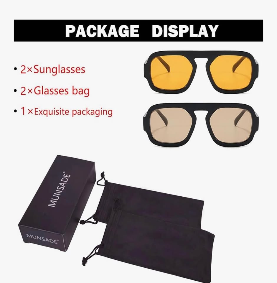 Trendy Square Aviator Sunglasses for Women Flat Top Designer Stylish Frame Sun G