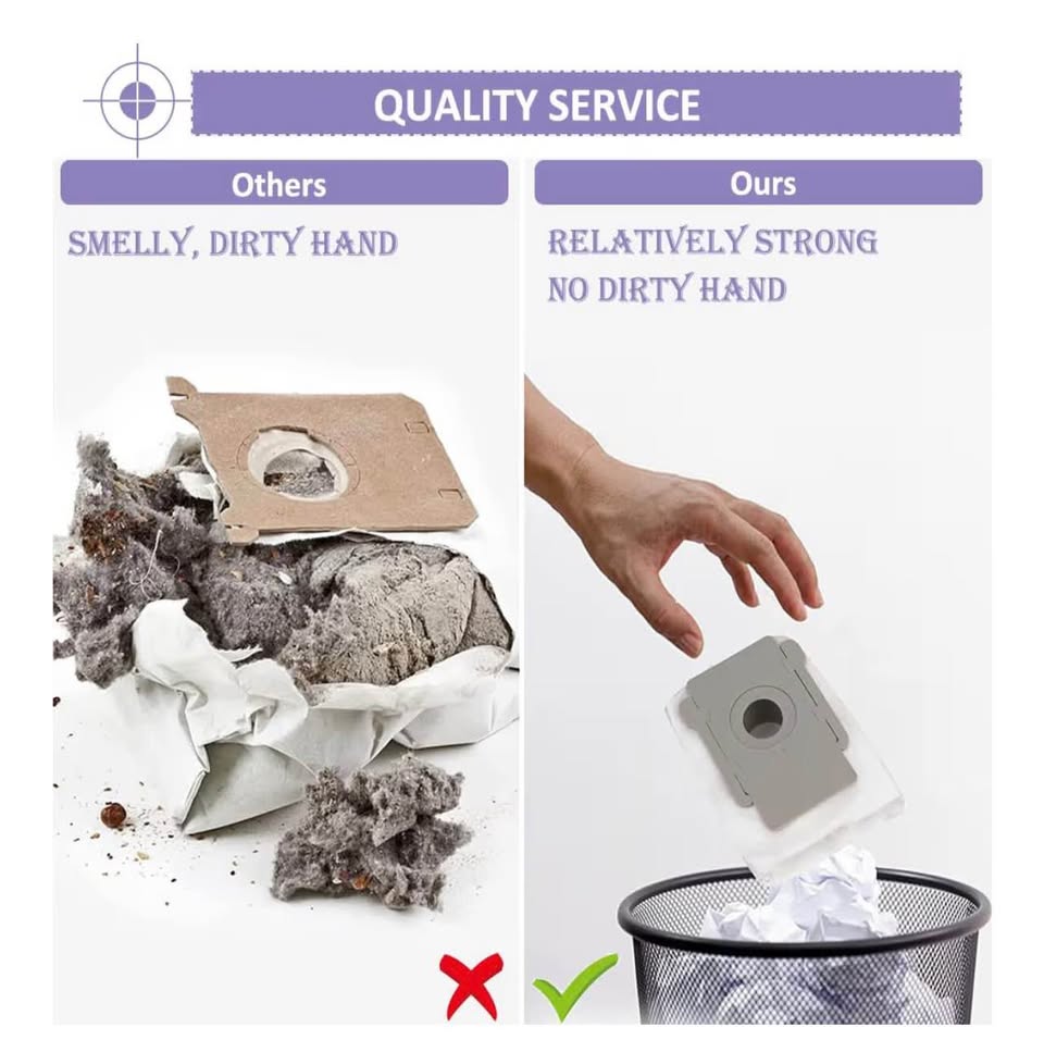 Vacuum Dust Bags and HEPA Filters: Compatible with iRobot Roomba i3 i3+ i4 i4+ i