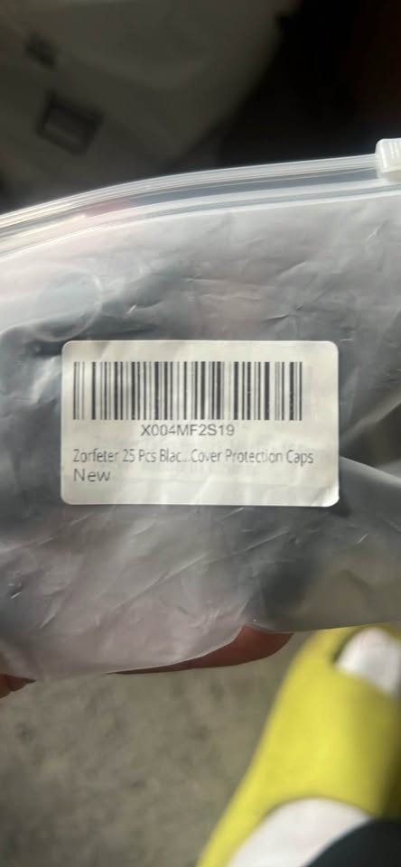 25-Piece Black Plastic Hex Bolt Nut Protection Caps