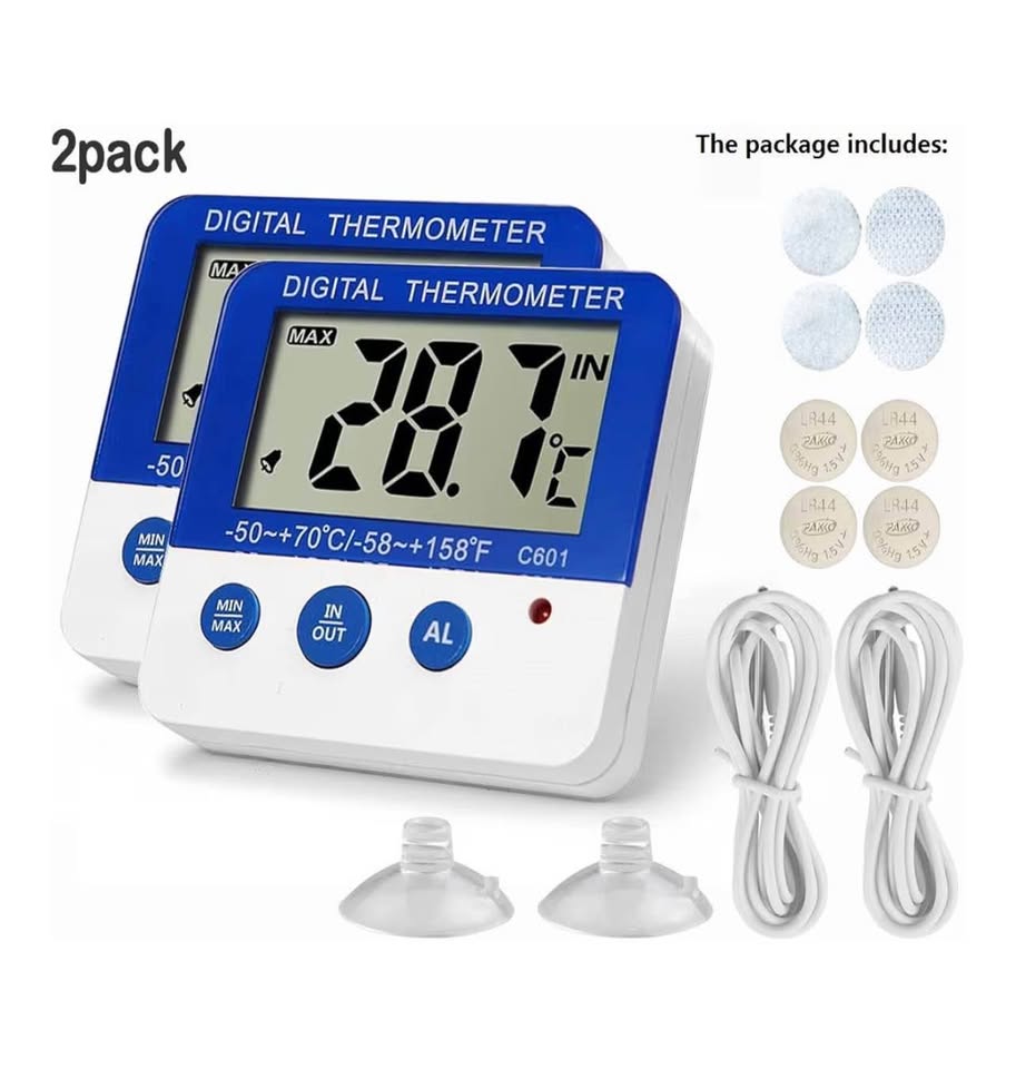 Fridge Freezer Thermometer Max/Min Memory Refrigerator Thermometer High & Low Te