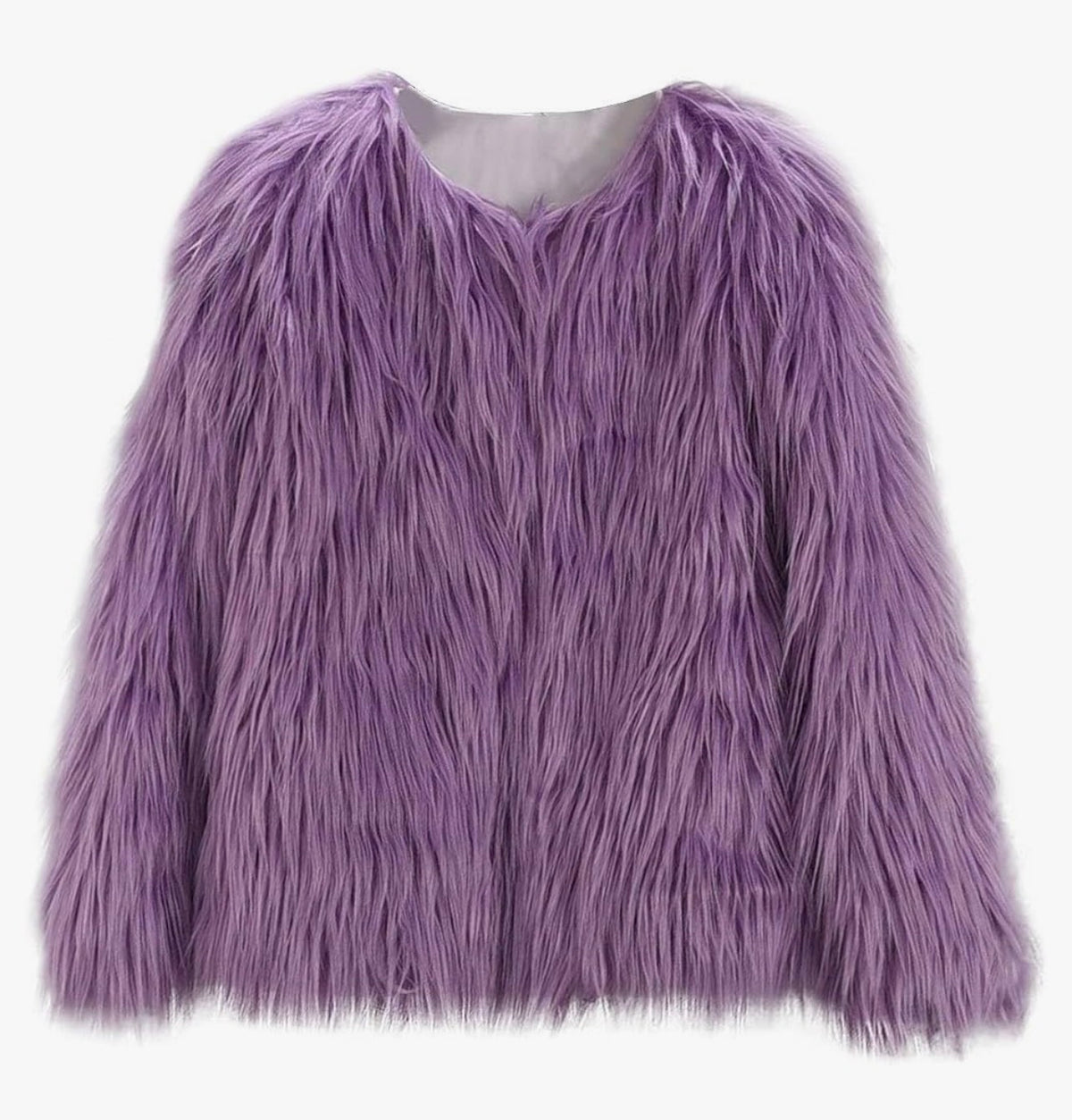 Girls Purple Faux Fur Coat Size 120 (4-5 Years)