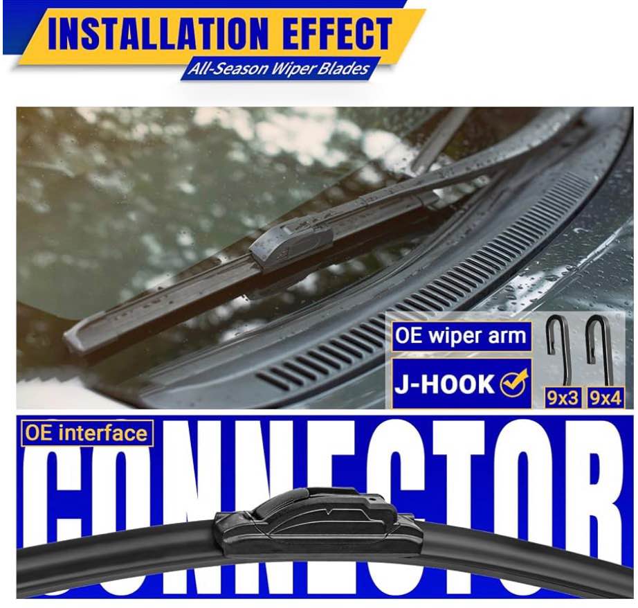 3 wipers Replacement for 2013-2021 Nissan Pathfinder, Windshield Wiper Blades Original Equipment Replacement - 26"/17"/12" (Set of 3) U/J HOOK