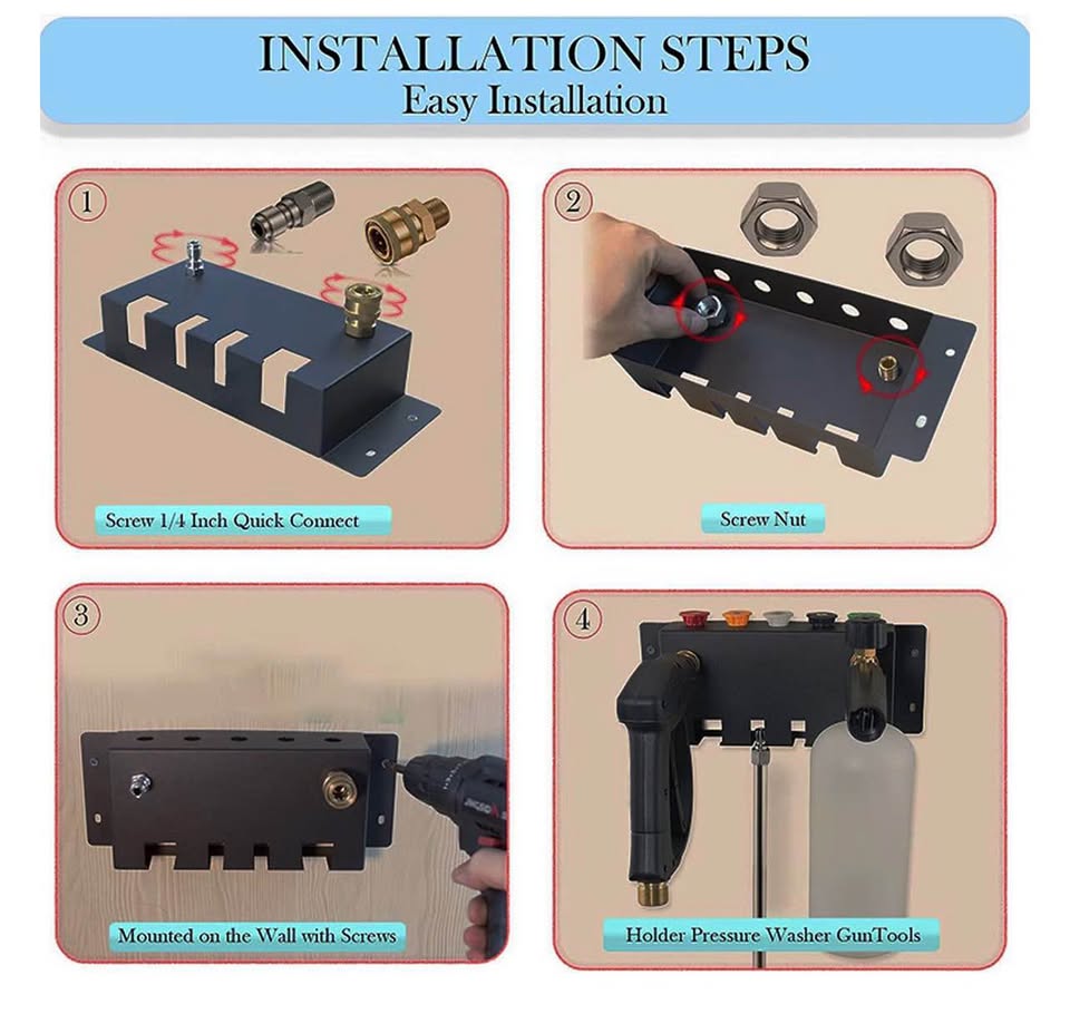 Wall Mounted Pressure Washer Accessory Holder