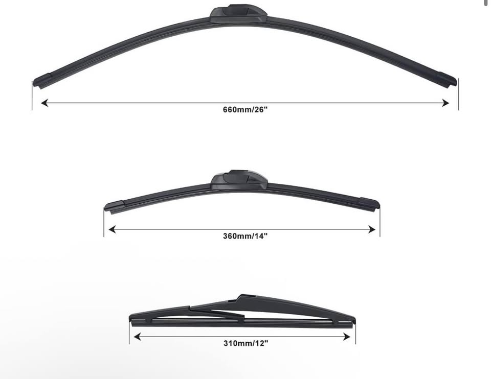 ZIXMMO Windshield Wiper Blade Set (26"+14"+12") for 2008-2013 Nissan Rogue