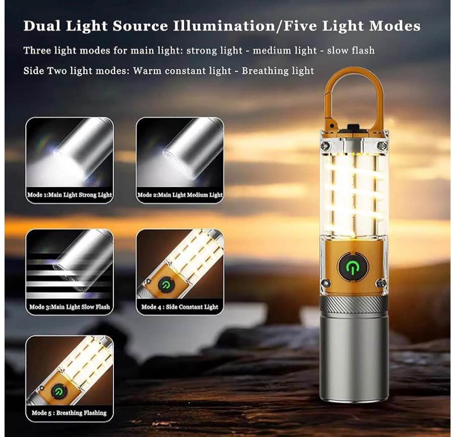 Rechargeable Dual Light Source LED Flashlight