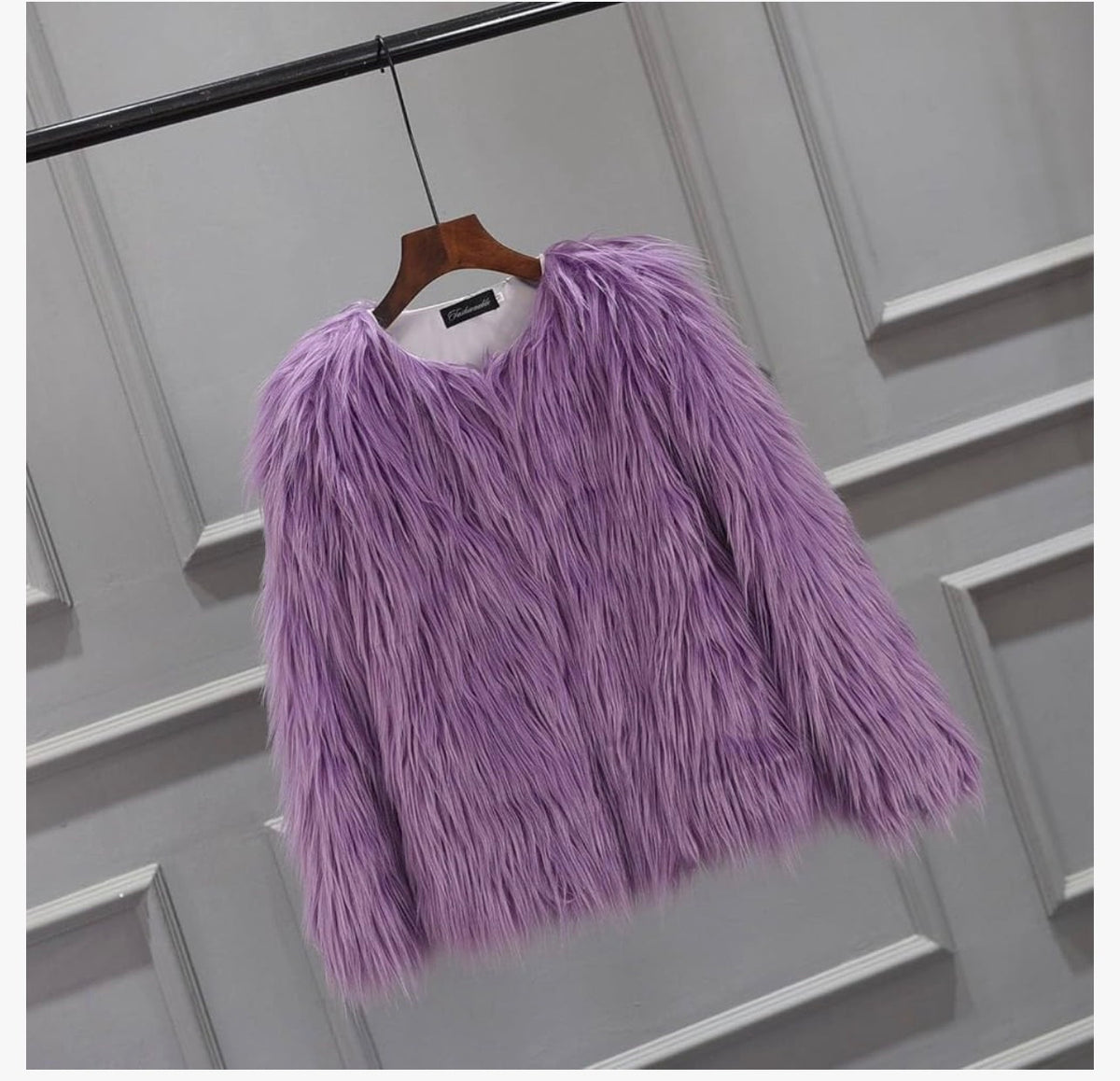 Girls Purple Faux Fur Coat Size 120 (4-5 Years)