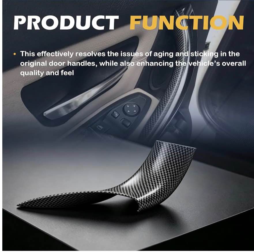 BMW 5 Series Carbon Fiber Style Interior Door Handle Covers