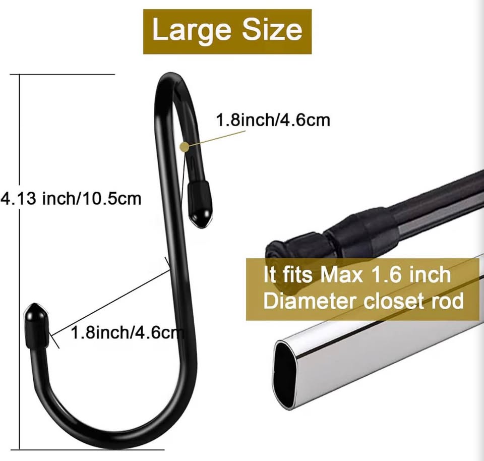 HiGift 12Pack Purse Hanger for Closet, Vinyl Coated Unique Twist Design Black Bag Hanger Hooks