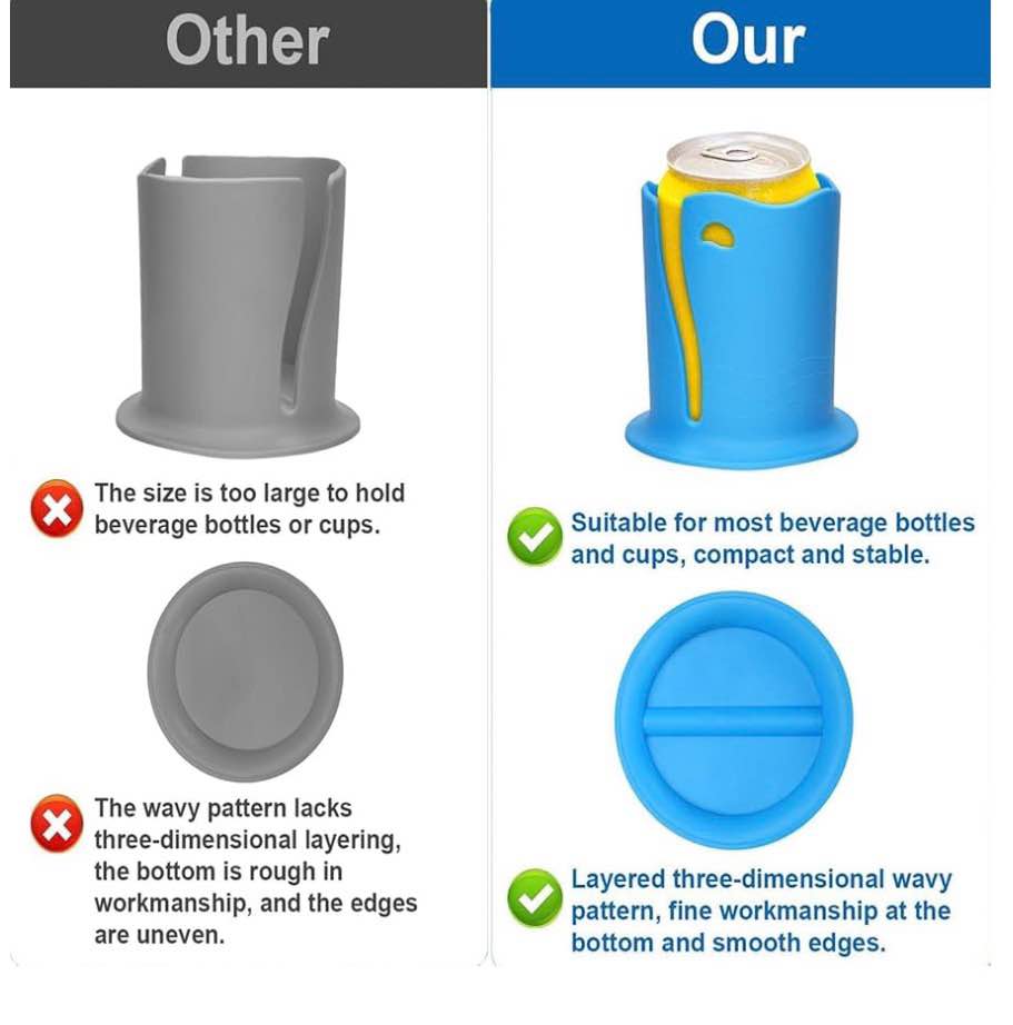 Portable Blue Silicone Cup Holder for Paddleboards and Kayaks