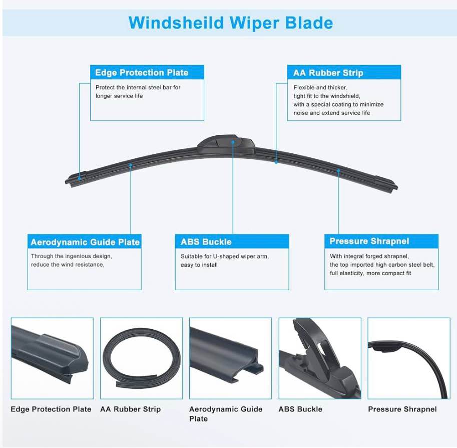 ZIXMMO Windshield Wiper Blade Set (26"+14"+12") for 2008-2013 Nissan Rogue