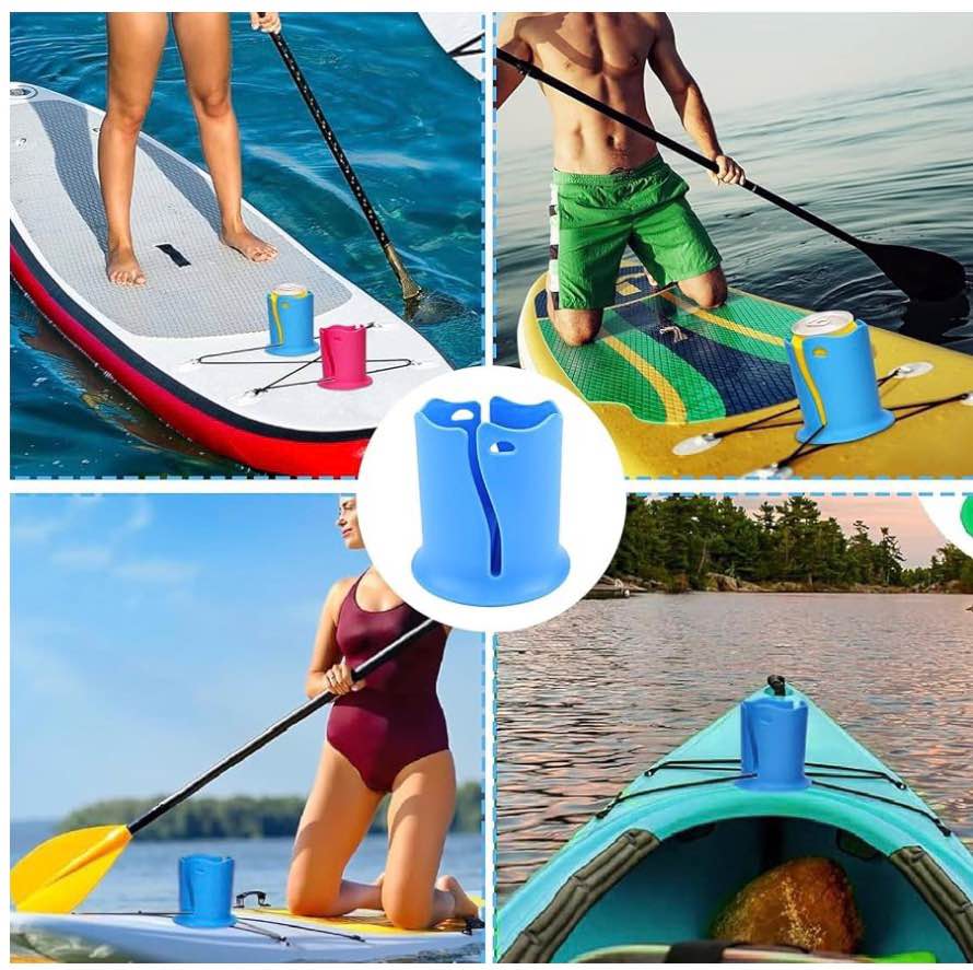 Portable Blue Silicone Cup Holder for Paddleboards and Kayaks