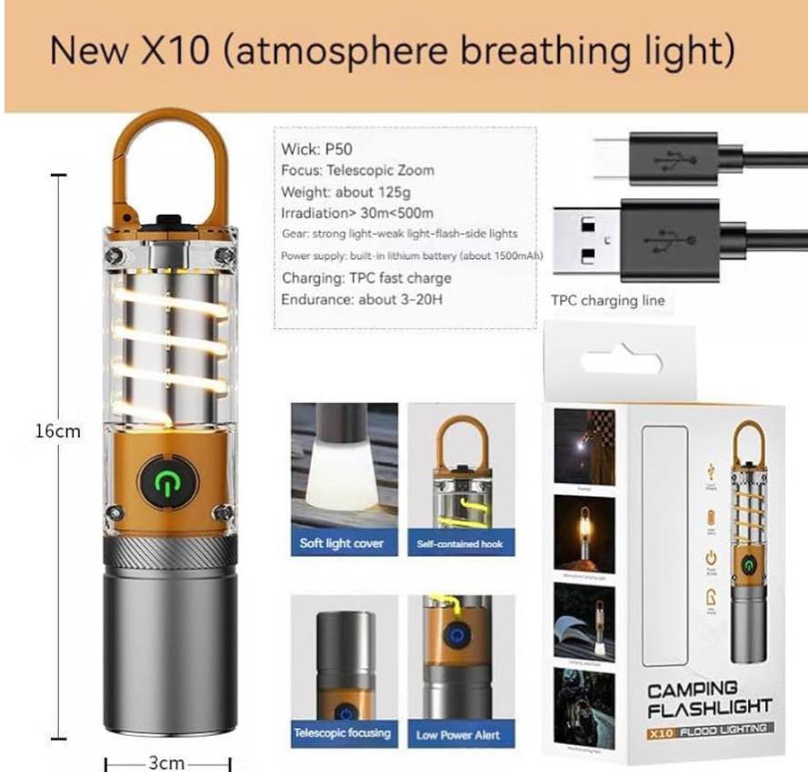 Rechargeable Dual Light Source LED Flashlight
