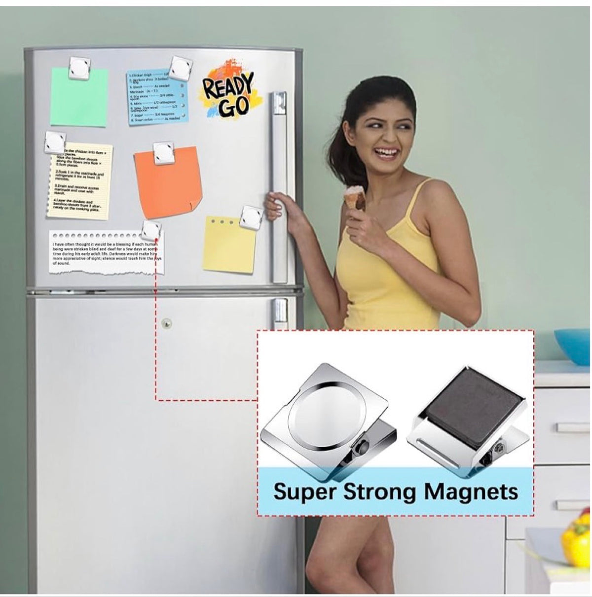 4-Pack Heavy Duty Stainless Steel Magnetic Clips