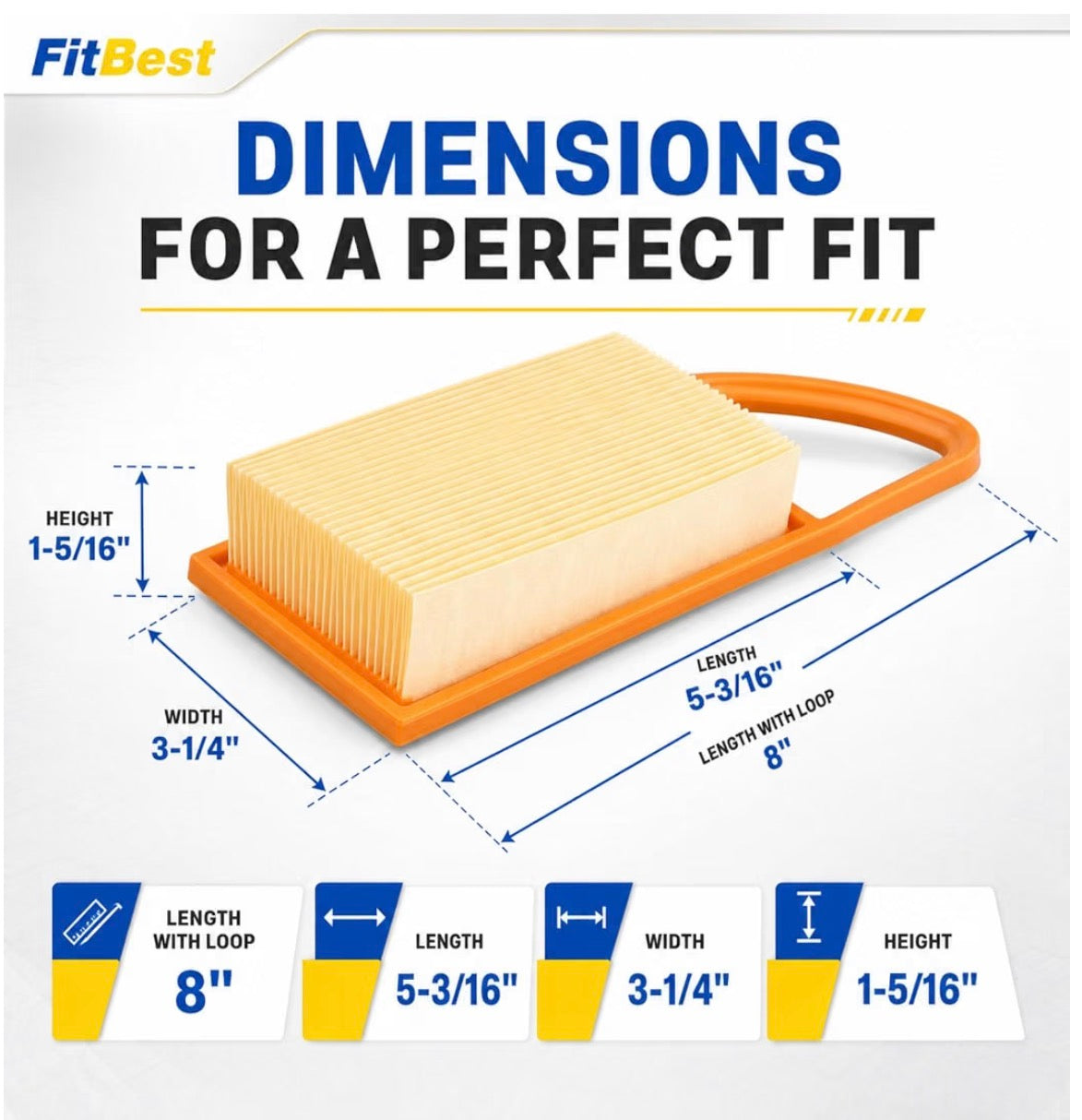 FitBest Air Filter Tune-Up Kit for Stihl BR500 BR550 BR600 BR700 Backpack Blower