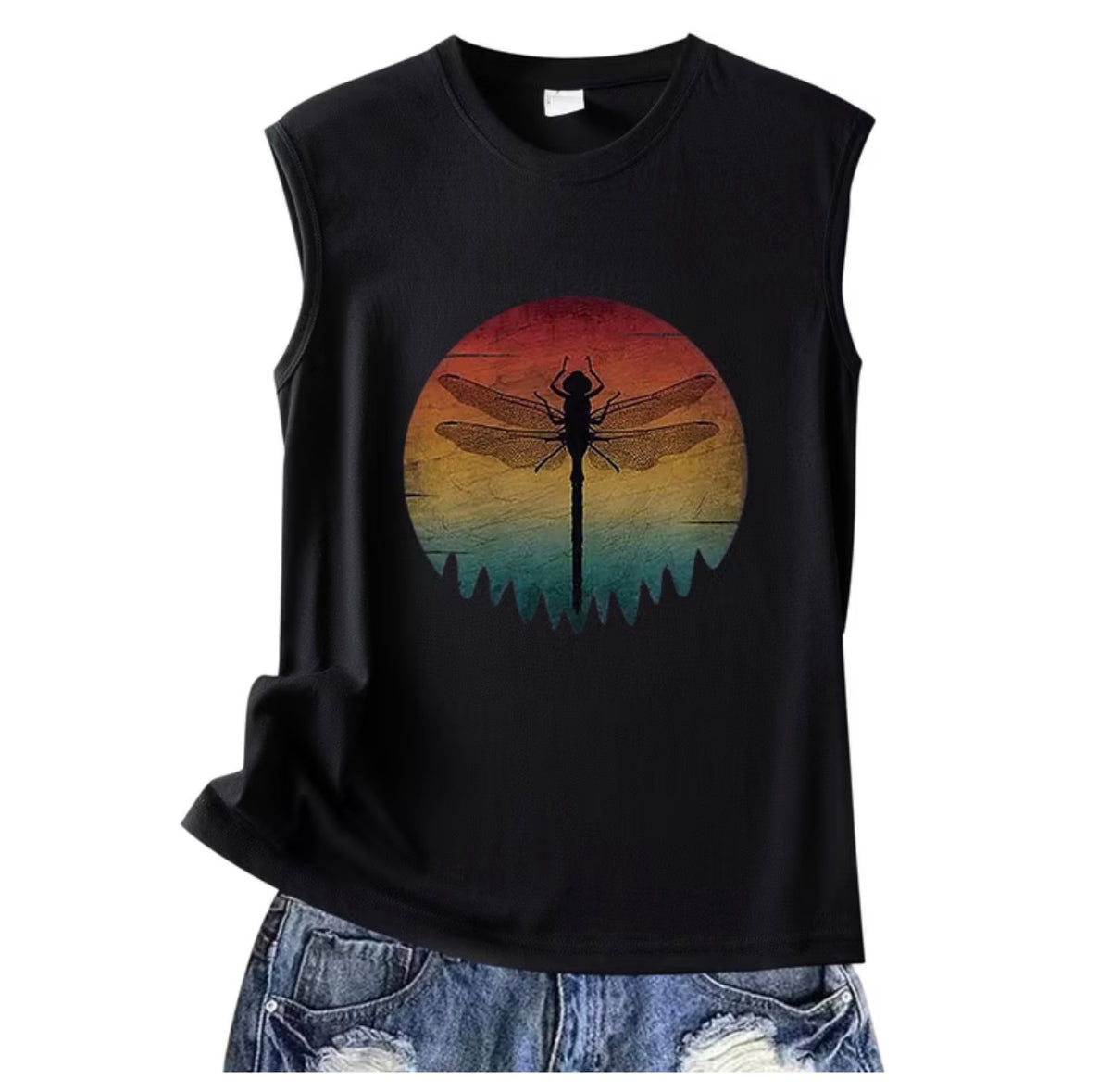 Womens Mandala Vintage Graphic Racerback Tank Tops Summer Casual Loose O-Neck Tanks Vest Vacation Cl