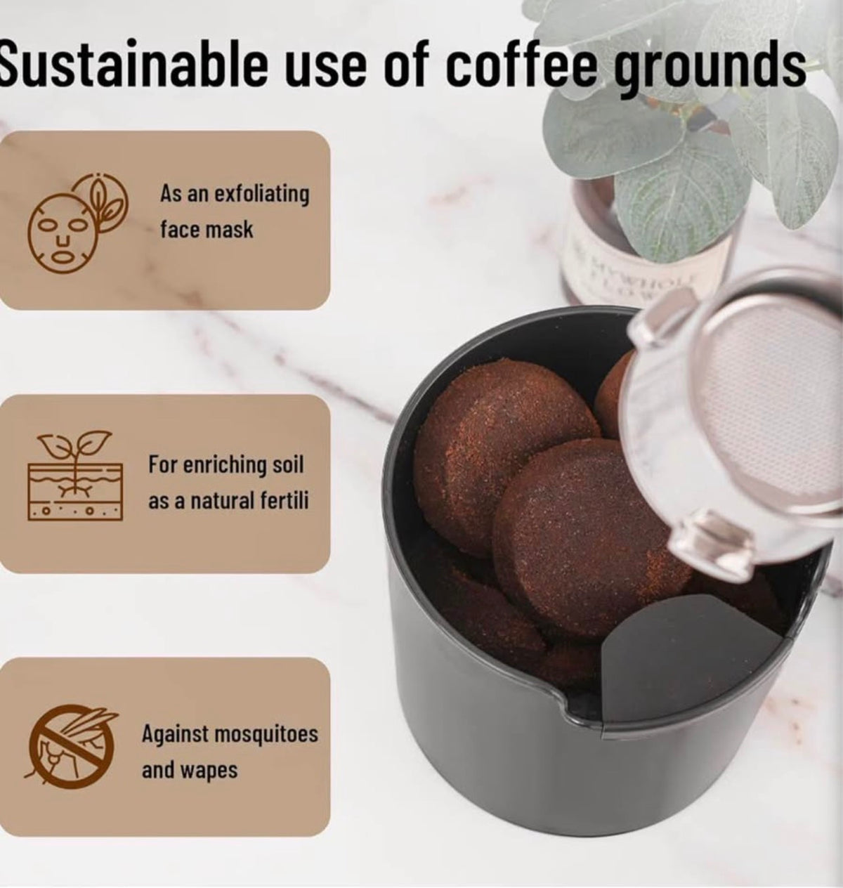 Coffee Knock Box for Espresso Coffee Grounds