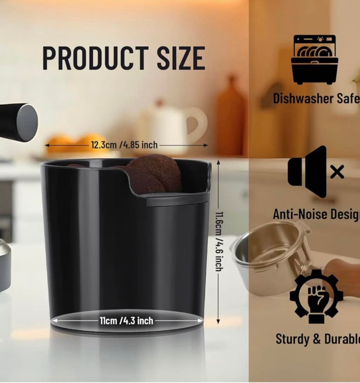 Coffee Knock Box for Espresso Coffee Grounds