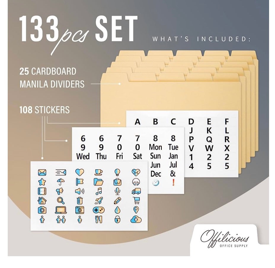 4x6 Index Card Dividers with Tabs, Recipe Card Box Organizer Dividers