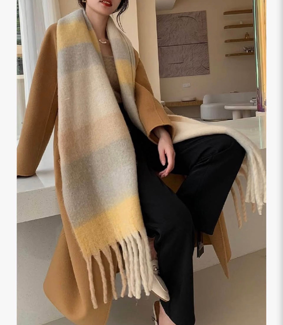 Wander Agio Winter Women Warm Scarf Long Shawl Large Scarves