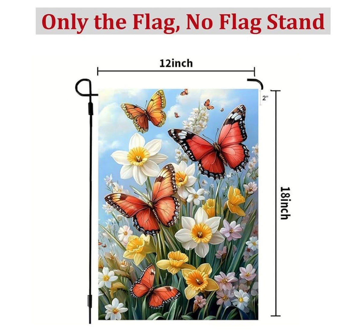 Louise Maelys Spring Garden Flag 12x18 Double Sided Vertical