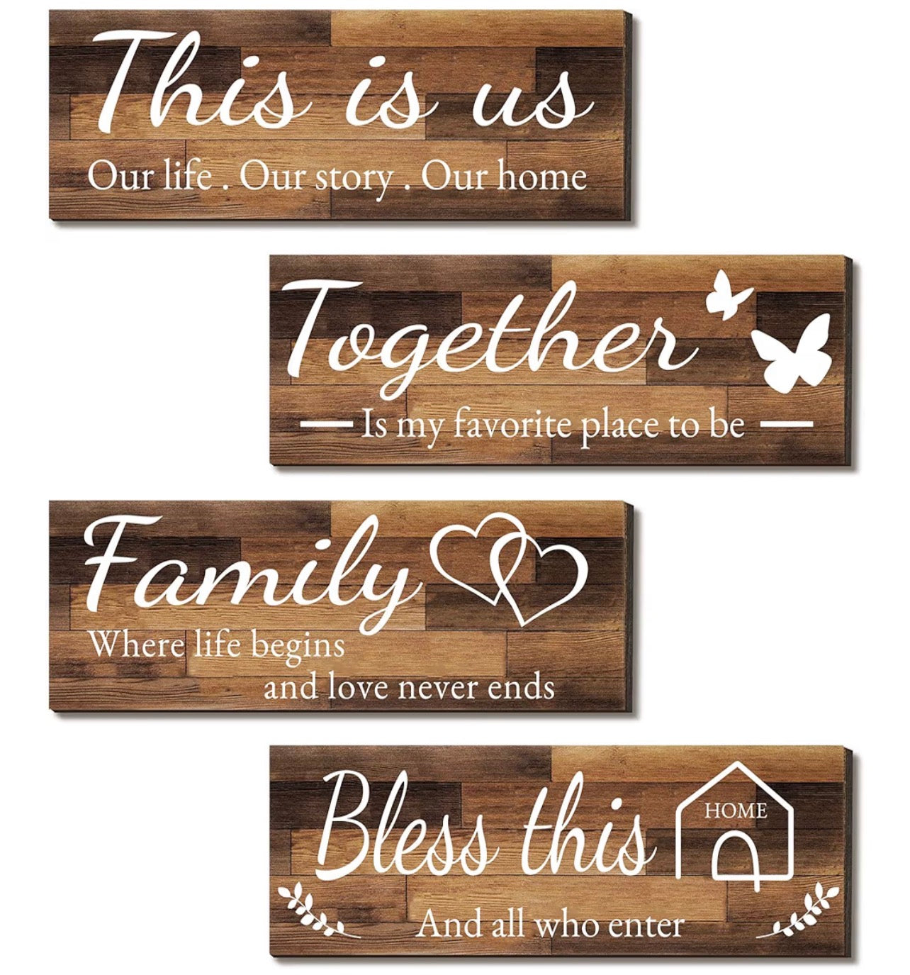 4 Pieces Home Wall Signs