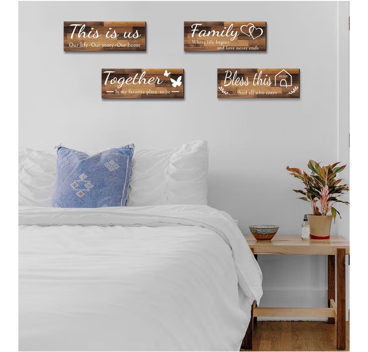 4 Pieces Home Wall Signs