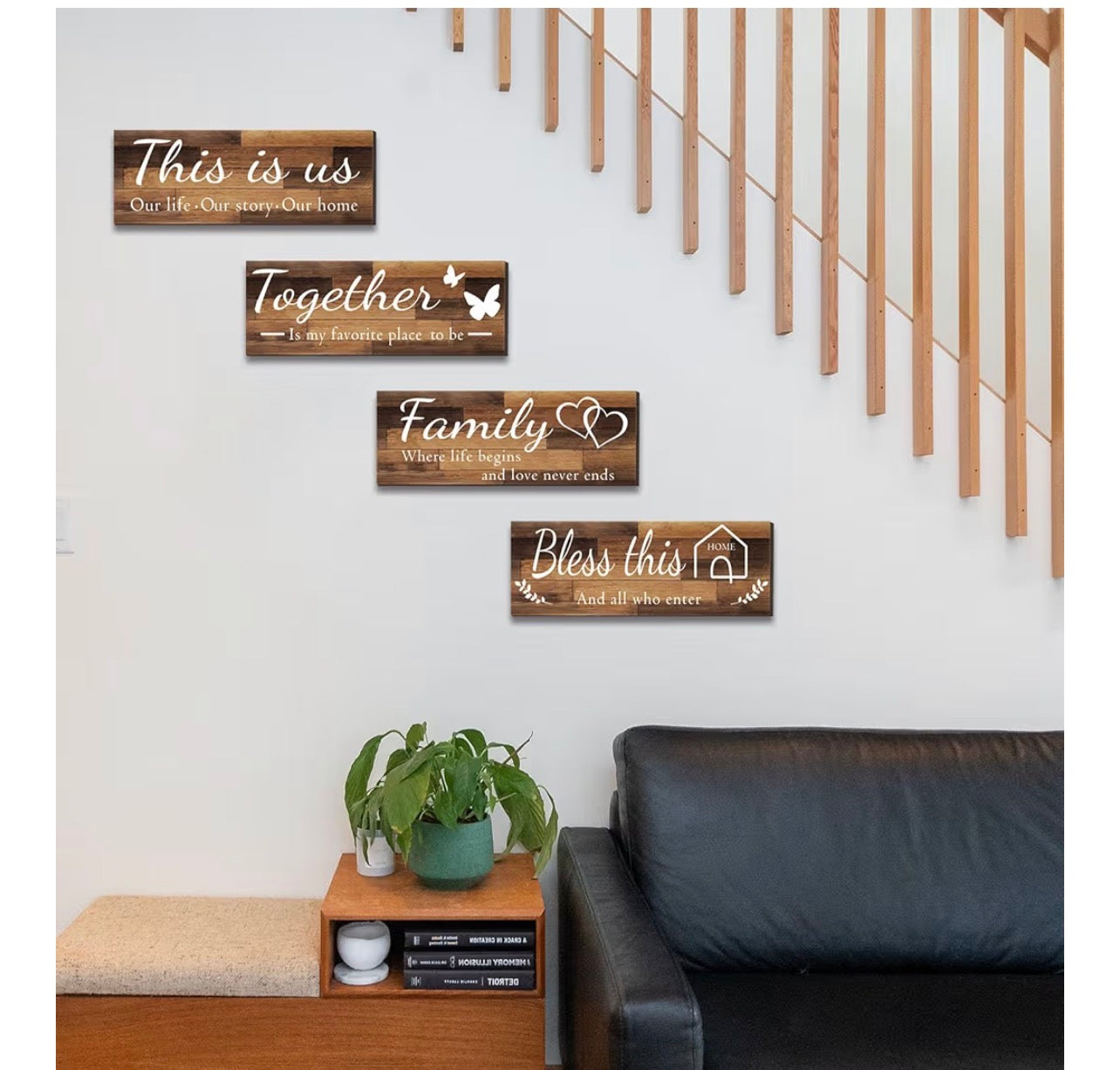4 Pieces Home Wall Signs