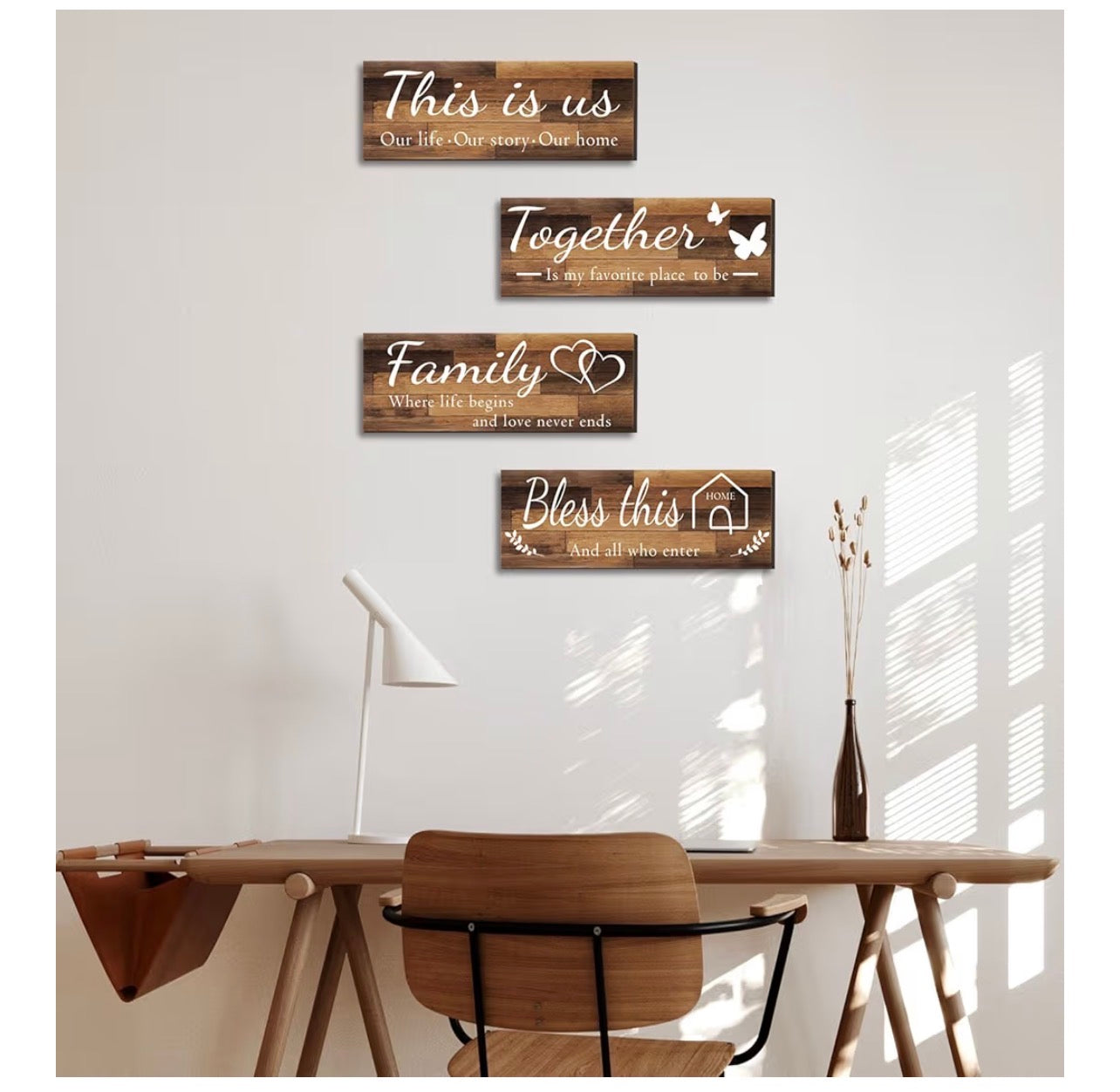 4 Pieces Home Wall Signs