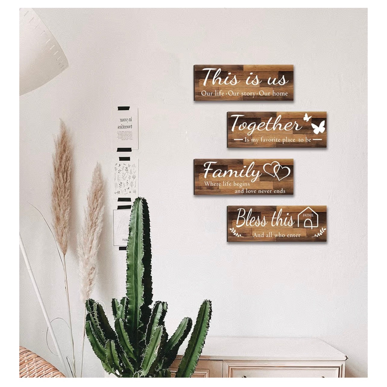 4 Pieces Home Wall Signs
