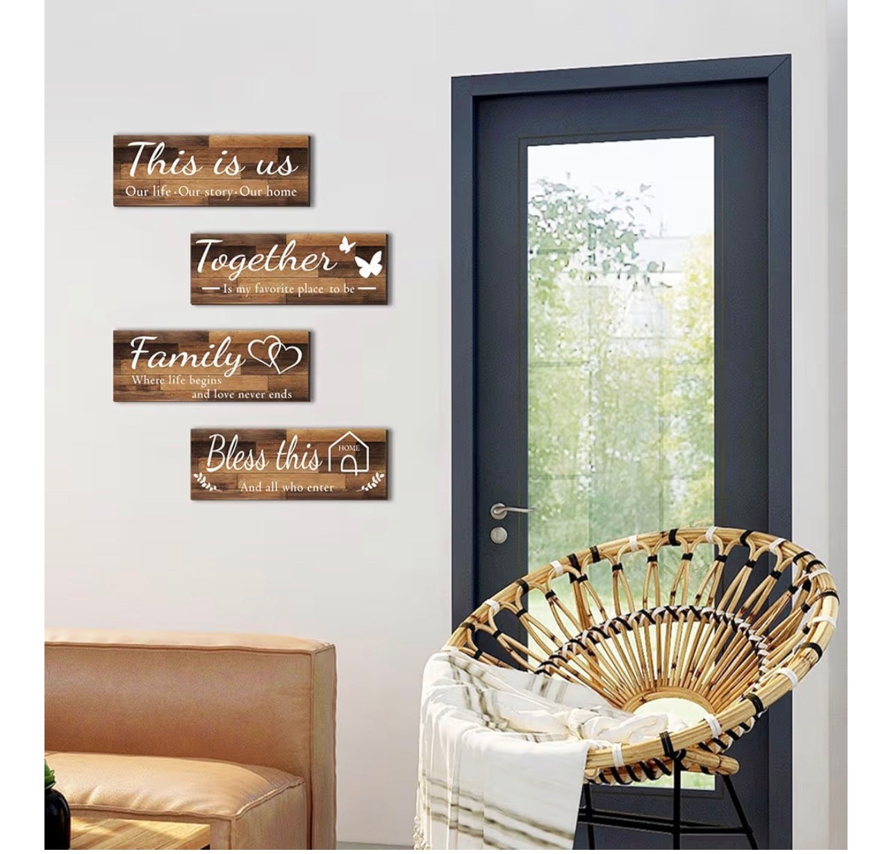 4 Pieces Home Wall Signs