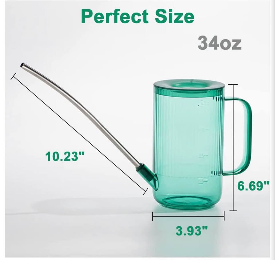 Indoor Watering Can with Long Stem Spout, 34oz