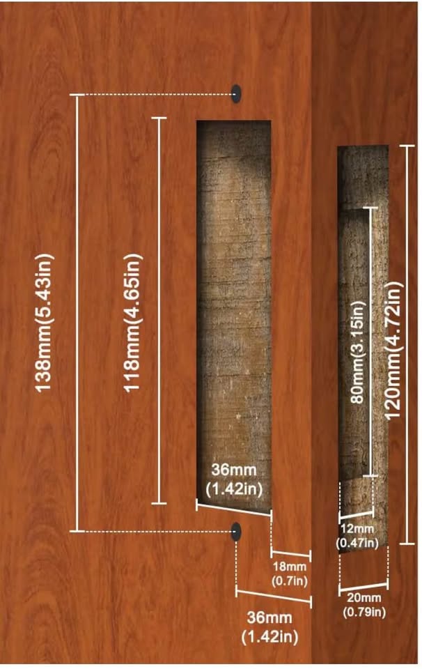 6.3" Sliding Barn Door Mortise Latch Lock Invisibl