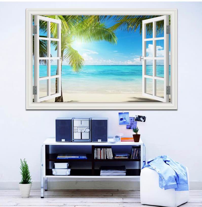 Beautiful White Beach Sunshine Through Coconut Tre