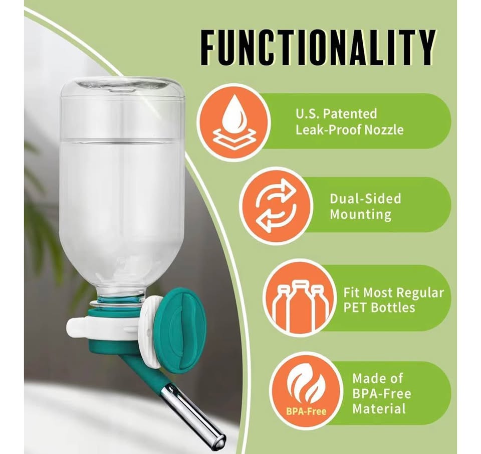 Choco Nose Patented No-Drip Water Bottle/Feeder fo