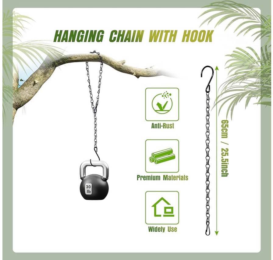 4-Pack 25.5 Inch Hanging Chain with Hooks for Hang