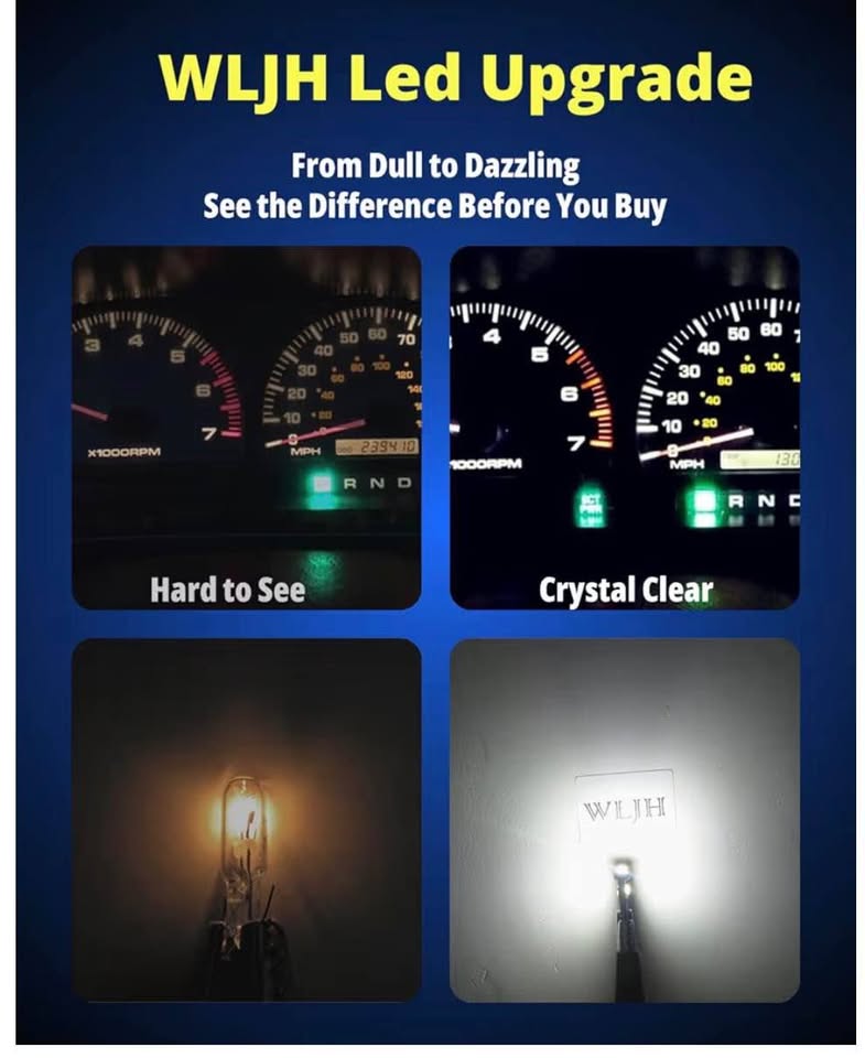 WLJH 74 Led Bulb Dash Lights Super Bright T5 2721 