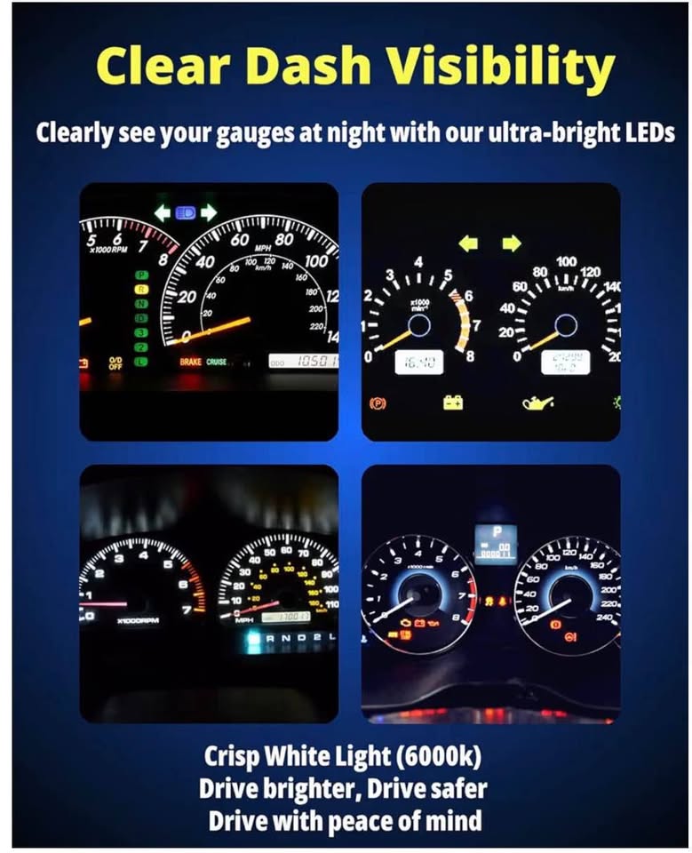 WLJH 74 Led Bulb Dash Lights Super Bright T5 2721 
