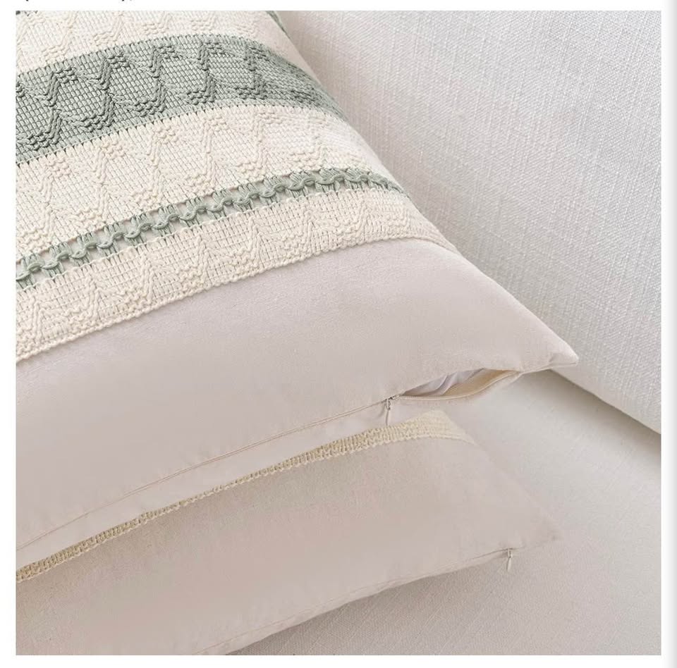 Set of 2 Boho Striped Lumbar Pillow Covers