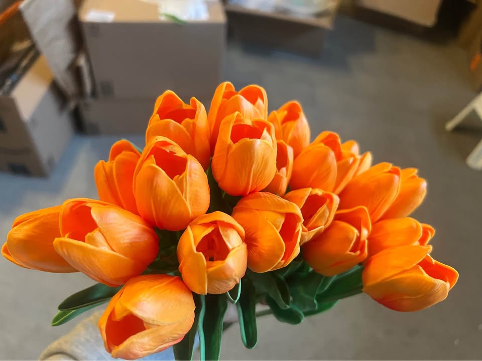 20Pcs, Artificial Tulips, Real Touch Latex, Plasti
