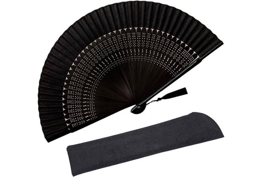 Small Folding Hand Fan - Chinese Japanese Vintage Bamboo Silk Fans - for Dance, 