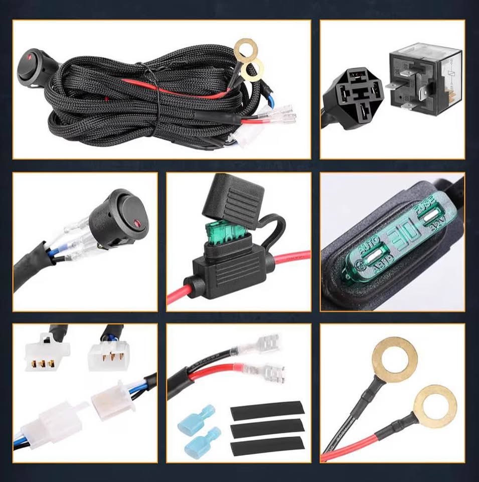 Wiring Harness 1 Lead, Nirider 12V 40A Rock Switch Relay Fuse Nylon Wiring Harne