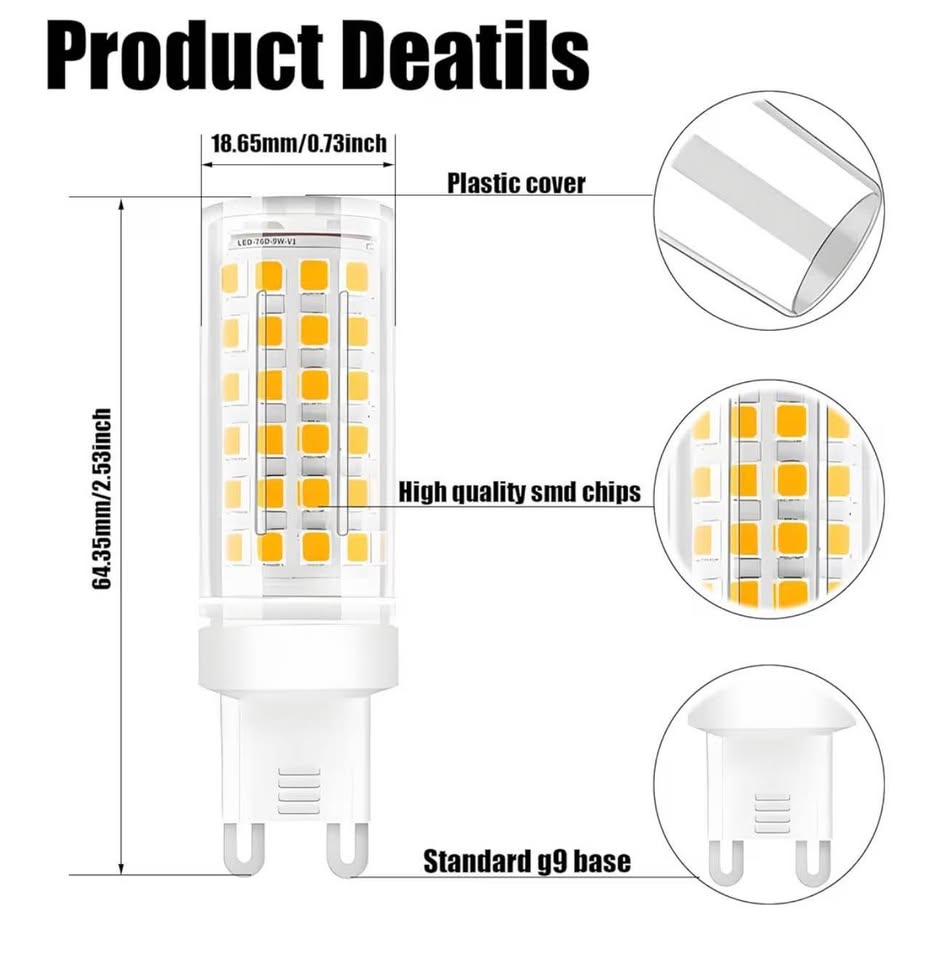 9 LED Light Bulbs,9W 70-80W Replacement Halogen Bulbs Equivalent 850lm,Non-Dimma