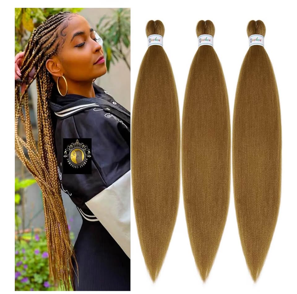 27 Honey Blonde Braiding Hair Pre Stretched Human Colored Hair Extensions for Br