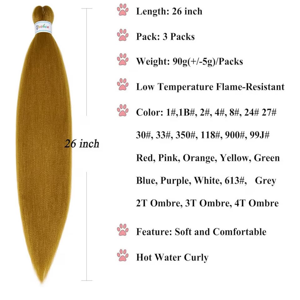 27 Honey Blonde Braiding Hair Pre Stretched Human Colored Hair Extensions for Br