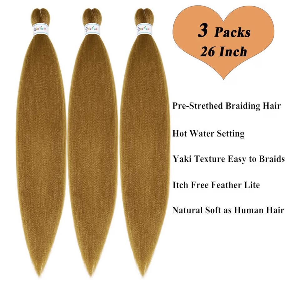 27 Honey Blonde Braiding Hair Pre Stretched Human Colored Hair Extensions for Br