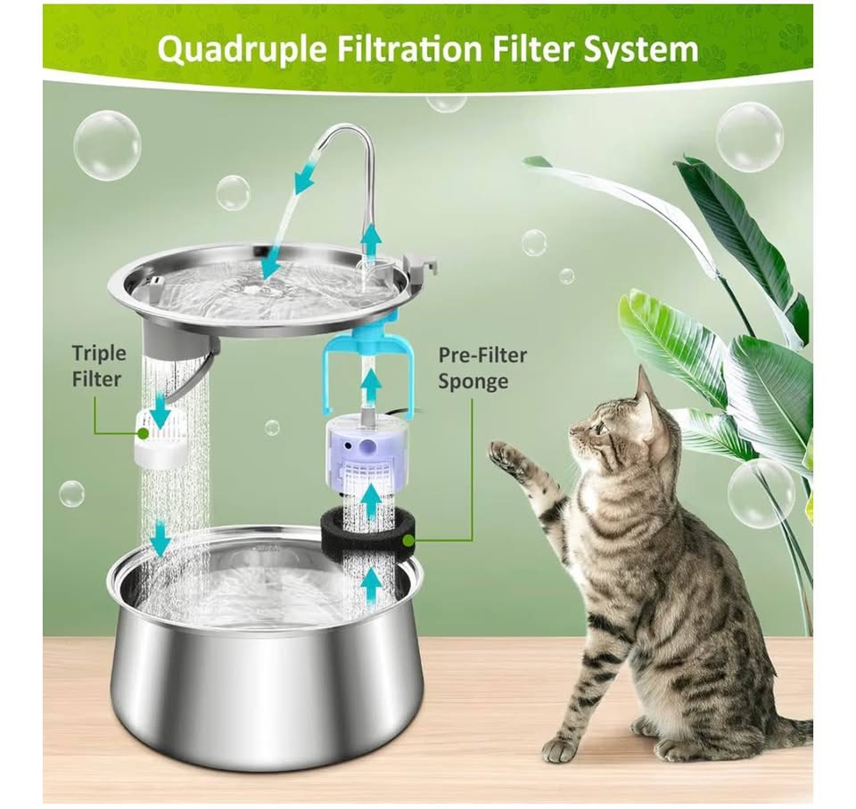 6 Pack Replacement Filters & Pre-Filter Sponges for 134oz/4L Automatic Pet Water