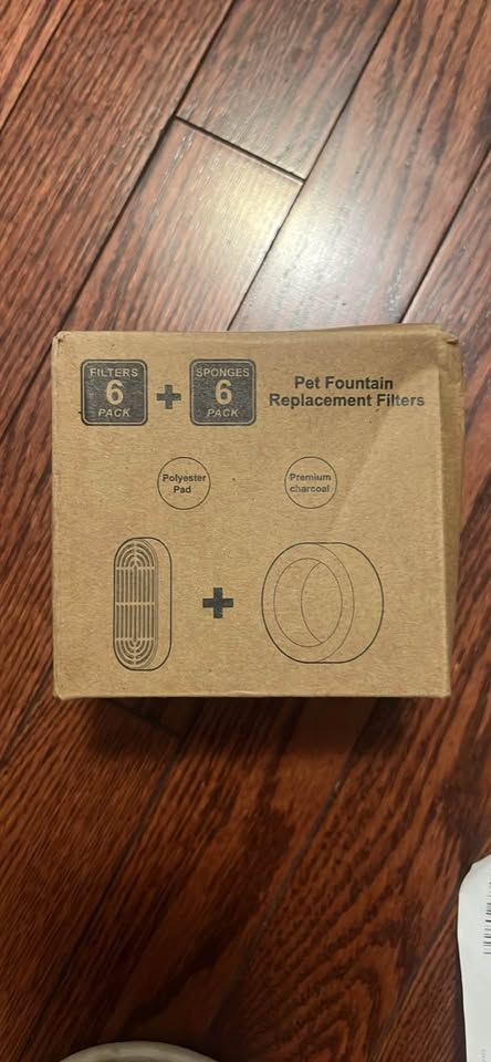 6 Pack Replacement Filters & Pre-Filter Sponges for 134oz/4L Automatic Pet Water