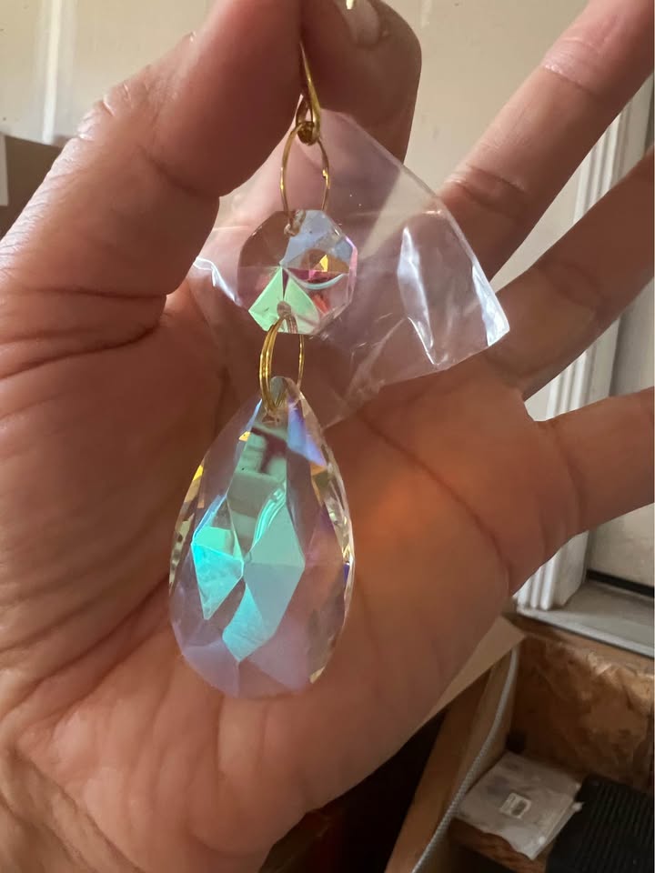 Iridescent Crystal Prism Suncatcher Pendants