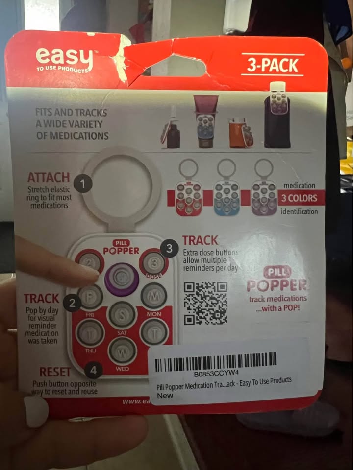 Pill Popper Button Recorder Tracker, Memory-Assisted Drug Dosage Tracker